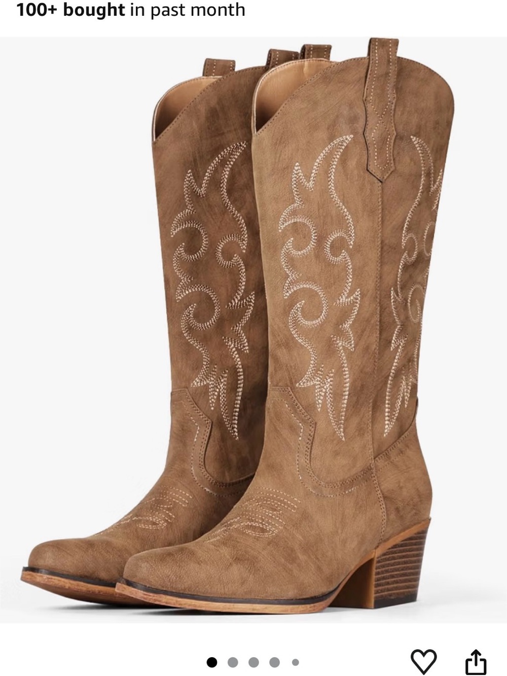 Women's Western Cowboy Boots with Decorative Stitching
